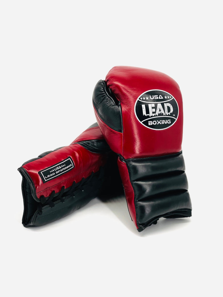 LEAD Sparring Boxing Velcro Gloves (Black/Silver ) – Leaders