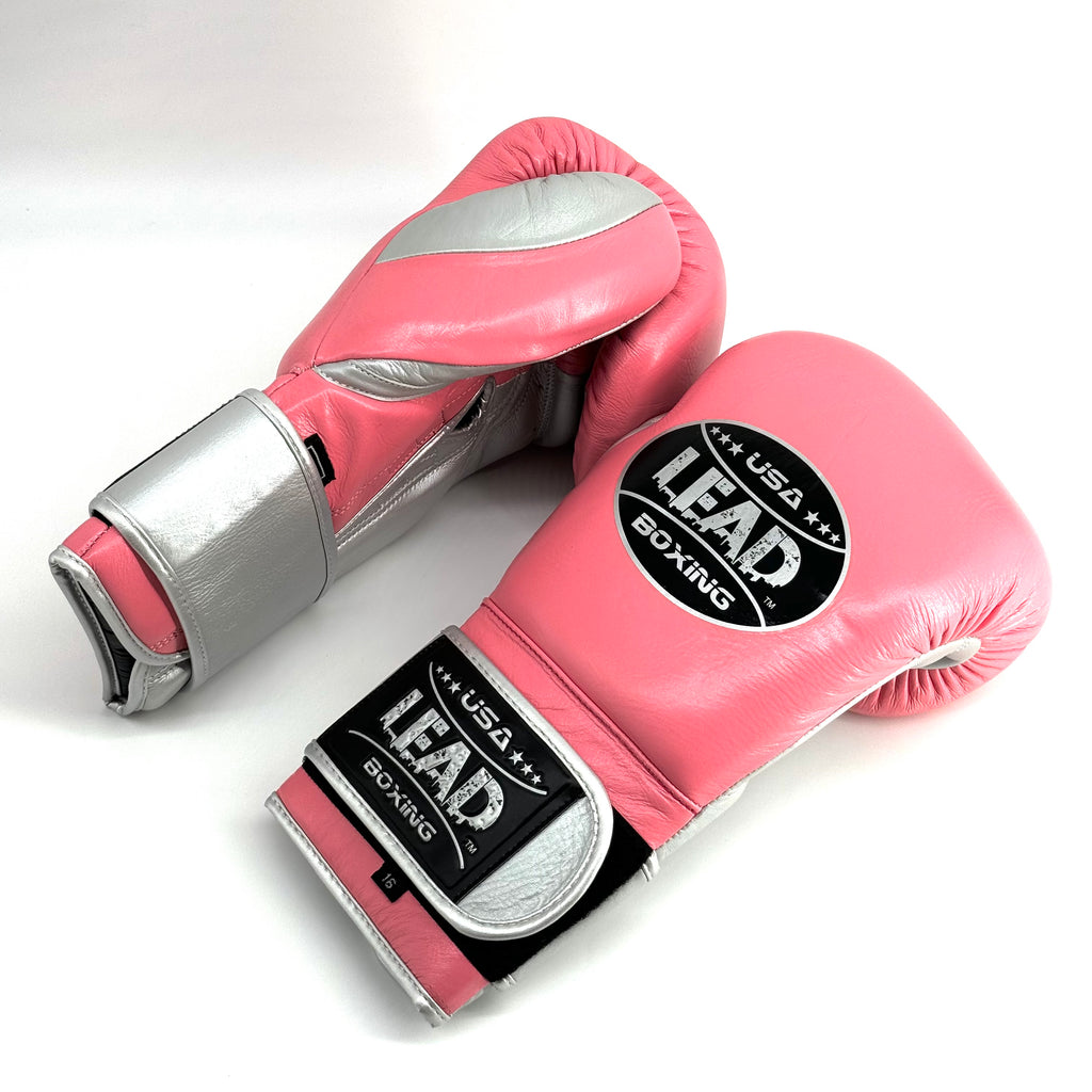 LEAD PRO Training  Velcro Gloves ( Pink-Silver )