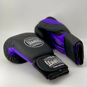 LEADERS Compact Fit Boxing Gloves , Hook & Loop ( Black Matte