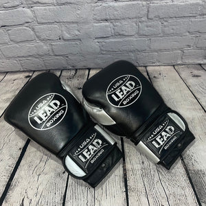LEAD Sparring Boxing Velcro Gloves (Black/Silver ) – Leaders